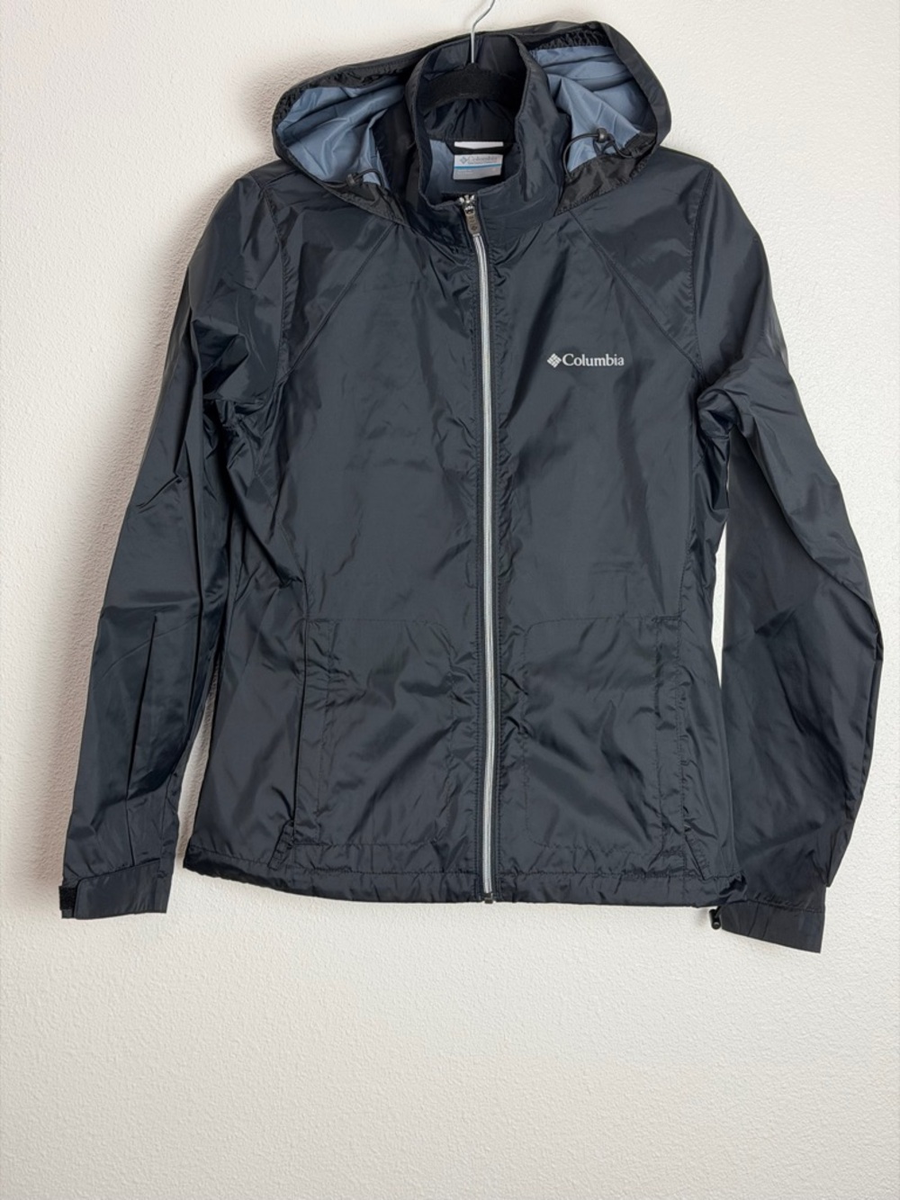 COLUMBIA BLACK HOODED LIGHTWEIGHT JACKET SMALL #8